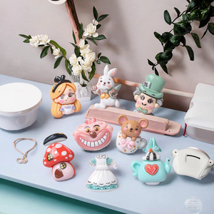 Mj thủ công mỹ nghệ đáng yêu Mộng Du Alice thỏ tự làm nhựa kem keo đúc trường hợp điện thoại Giày khóa kẹp tóc phụ kiện Keychain - Product Image 3