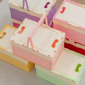 Caja de Almacenamiento Plegable de Plástico Resistente y Apilable de Gran Tamaño con Tapa y Asa, Organizador Portátil de Plástico - Product Image 3