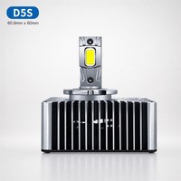 Nouvelle ampoule de phare de voiture LED Xénon D5S à double tube en cuivre haute puissance 100W 12V, 30000 Lumens 6500K, compatible universel