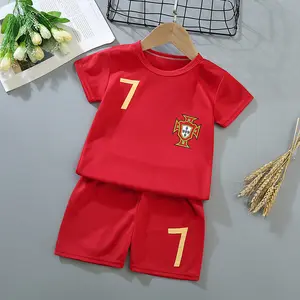 High -quality children's football service men and girls Children's spring and summer jersey training clothes baby short -sleeved