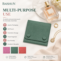 Pochette à bijoux personnalisée en microfibre avec bouton-pression, coutures soignées, vente en gros, sacs de rangement compacts pour bagues et boucles d'oreilles, sacs de voyage
