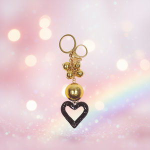 Porte-clés en cristal Punua Heart Bauble avec diamants noirs pour la Saint-Valentin - Product Image 2