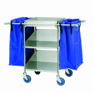 Carrello per Pulizie con 3 Vassoi, 90 cm, Blu, Capacità 77 L - Product Image 2