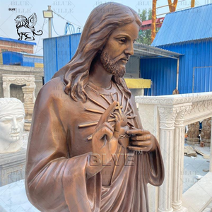 BLVE <span class=keywords><strong>Iglesia</strong></span> Decoración Al Aire Libre Tamaño real Metal Estatuas religiosas <span class=keywords><strong>Dios</strong></span> católico Latón Bronce Jesús Estatua Escultura - Product Image 4