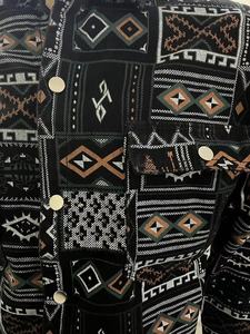 Giacca di Jeans da Uomo Taglie Forti Primaverile e Autunnale Stile Western Azteco Navajo Vintage Stampata con Bottoni - Product Image 6