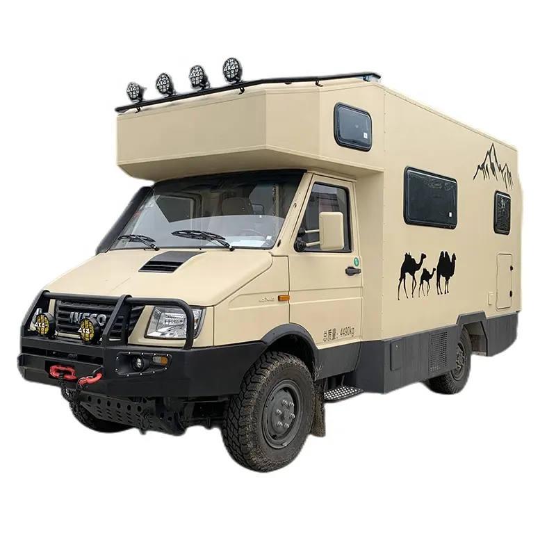 وحدة تخييم الشاحنات, عالية الأداء IVECO 4X2 4X4 شاحنة مخصصة على الطرق الوعرة عربة RV مع سرير وأريكة وحمام للبيع