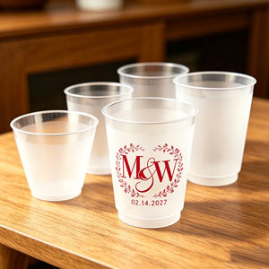 Vasos de Plástico Transparente Esmerilado en Forma de U para Té de Burbujas y Boba, de 10oz, 9oz y 22oz, con Logotipo Personalizado para Bodas, <span class=keywords><strong>1000</strong></span> Unidades, para Bautizos, Bares y Estadios - Product Image 1
