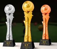 Trophée de billard/snooker en cristal créatif haut de gamme personnalisé, récompense sportive en résine pour compétition
