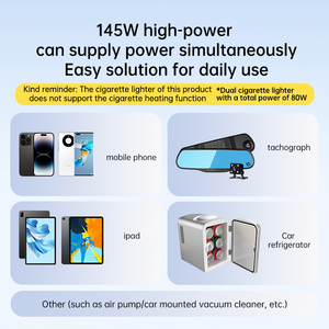 ที่ชาร์จในรถยนต์แบบเร็วพิเศษ 145W 6 พอร์ต 2USB 1PD45W 2type-c 2adapter อะแดปเตอร์สำหรับไอโฟน ซัมซุง กาแล็กซี่ ไอแพดแล็ปท็อปชาร์จเร็ว - Product Image 5