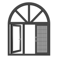 Fenêtres en PVC de style français, modernes, de qualité européenne, sur mesure, à arche, triple vitrage, cadre en PVC extérieur
