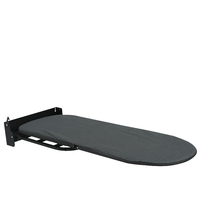 Planche à repasser murale rétractable et pliable de qualité hôtelière AXA en métal, épaisseur 7 cm, avec housse compatible vapeur, pour 3-5 salles de bain