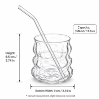 Bouteille d'eau personnalisée résistante à la chaleur au design circulaire irrégulier, pour Americano glacé, tasse à café Latte et boissons froides.