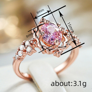 Elegante Anello Stile Principessa con Design Rosa per Donne - Product Image 5