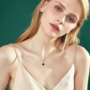 Infinity Pendant <b>Necklace</b> Sterling Silver Round Zircon Claw Setting Women's Fine Jewelry Anniversary Birthday Gift - Product Image 4