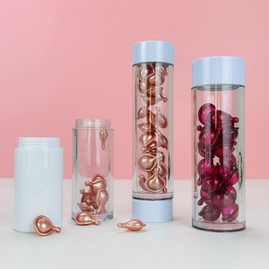 Botella Cosmética de Plástico PET Translúcido de 50 ml, 80 ml, 100 ml para Esencia en Cápsulas con Tapa Blanca, Botella de Plástico para Suero de 30 ml - Product Image 2