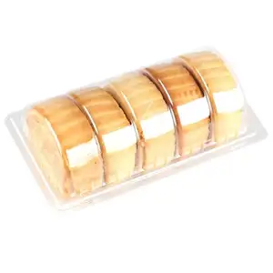 Wholesale Embossed Food Packaging Containers Plastic Moon Cake Pastry Box PET Material