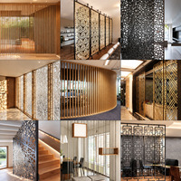 Cloison décorative architecturale en aluminium perforé à lames verticales pour poste de travail en espace ouvert