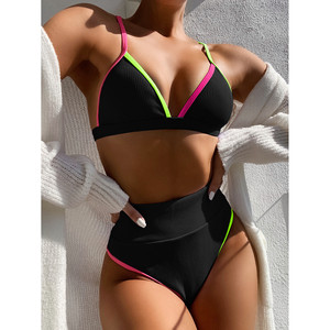 Set Bikini a vita alta 2 pezzi da spiaggia e accessori da spiaggia - Product Image 5