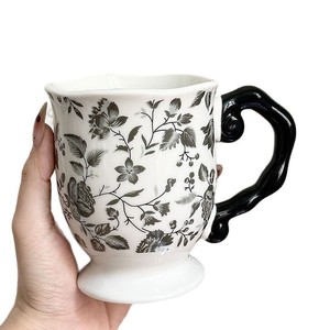 Other Ceramic <b>Retro</b> Stemmed Mug 301-400ml With Spoon Heat Resistant Perfect For Gifting Office Home Use - Product Image 3