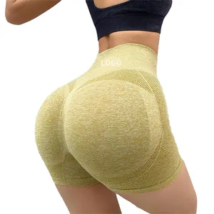 Pantalones cortos de gimnasio sin costuras para mujer, ropa ajustada de cintura alta, ropa deportiva para ciclismo, yoga, gimnasio