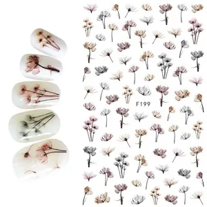 2020 nuovo popolare corea nail art in rilievo adesivo decorativo fiore 3d nail sticker per la ragazza