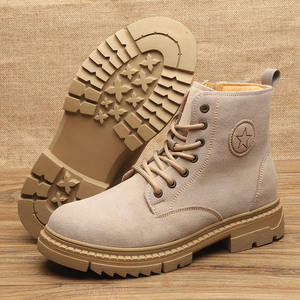 Bottes d'hiver pour hommes avec doublure en fourrure, chaudes, épaisses, imperméables, antidérapantes, bottes Martin à talon moyen, couleur unie, taille adulte 40 - Product Image 4