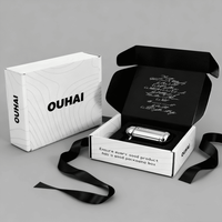 Boîte postale de vêtements en carton ondulé écologique blanc personnalisé avec stratification noire mate vernis UV manipulé pour chaussettes