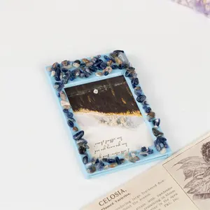 Hochwertige Chips Steinkristall schönes Muster mit Kiesel Fotorahmen Chips für Geschenke