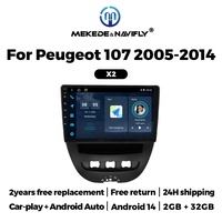 MEKEDE x1 x2 voiture Dvd GPS écran pour Peugeot 107 2005 2014 Navigation stéréo lecteur de voiture prise en charge DVR Usb 4LED caméra
