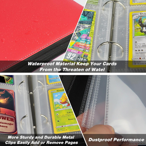 900 bolsillos de cuero clasificado cargador superior comercio PU Pokemoned álbum tarjetas de béisbol carpetas 9 bolsillo Toploader Trading Card Binder - Product Image 5