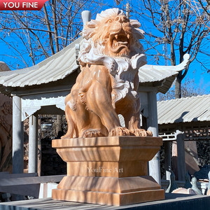 Lifize marmo che cammina leone scultura di pietra statua di leone <span class=keywords><strong>per</strong></span> il <span class=keywords><strong>giardino</strong></span> - Product Image 5