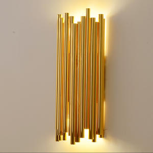 New Style Creative Wall <b>Lighting</b> Hotel Lobby Bedroom <b>Living</b> <b>Room</b> Stairs Hallway Art Gold Wall Lamp - Product Image 4