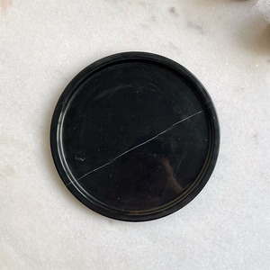Vassoio Rotondo in Marmo Beige Cinese Economico, Marmo <span class=keywords><strong>Nero</strong></span> Marquina - Product Image 2