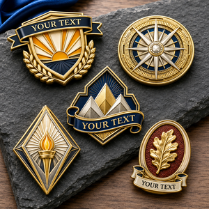 Badges Métalliques Personnalisés pour la Reconnaissance d'Entreprise, Épingles de Revers en Émail 3D avec Finition Antique Moderne, Tailles et Couleurs Personnalisables - Product Image 1