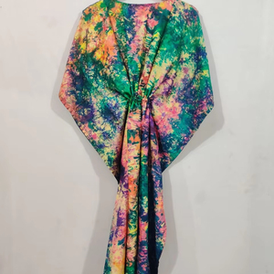 Kaftan teñido con lazo de seda pura 100%, ropa de playa/Bikini informal elegante a la moda para mujer, Sari de playa larga con cintura Natural - Product Image 1