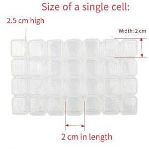 Contenitore Quadrato per Nail Art, 28 Scomparti, Porta Gioielli in Plastica Trasparente, 7 Set di Bottiglie Indipendenti Staccabili - Product Image 6