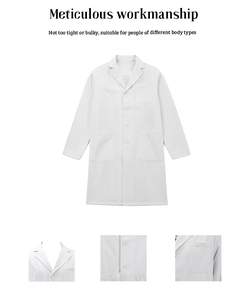 Uniformes de Hospital para Hombre, Bata de Médico Blanca de Poliéster, Personalizada OEM ODM - Product Image 4