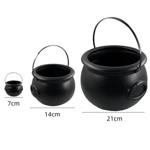 Cross-border Halloween Portable <b>Witch</b> Jack-o-lantern, Black Flame Candy Bucket Show <b>Decorative</b> Props - Product Image 3