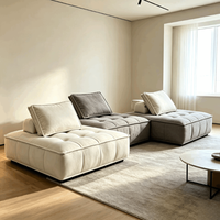 Nouvelle Arrivée Canapé Modulable en L Sans Cadre, Compressé Sous Vide, en Mousse, pour Petit Appartement et Salon