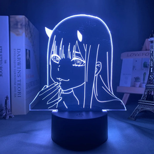 Décoration de chambre à coucher et de salle de jeux, lampe de nuit LED décorative Darling in the Franxx, panneau d'affichage en acrylique, changement de couleur, cadeau créatif - Product Image 5