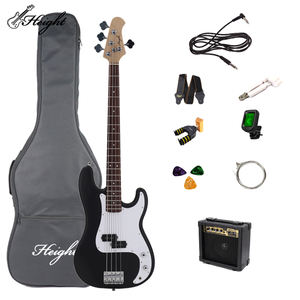Petit lot de guitare électrique basse 4 cordes PB personnalisée série de hauteur noire mate - Product Image 1