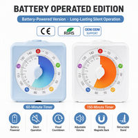 Timer Visual Isi Ulang 60 150 Menit Tipe-C, Jam Meja Senyap Pomodoro, Penghitung Waktu Ujian Belajar, CE RoHS OEM ODM