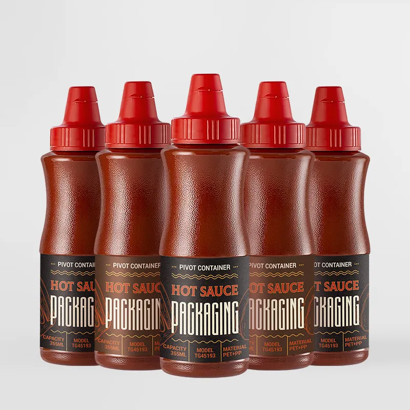 Customized plastic transparent sauce seasoning bottle vinaigrette dressing bottle chili sauce packaging soy sauce plastic bottle