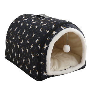 Coussin ovale pour animaux de compagnie Dog Hut, doublure en fausse fourrure, lavable, pour chats et chiens, utilisable toute l'année - Product Image 5