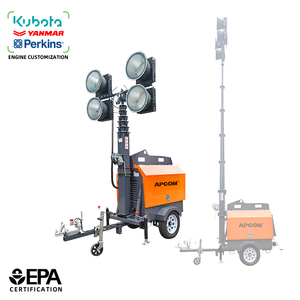 Portable 7.5m Solar Outdoor Perkins 10kw Diesel Generator 600W LED <b>Balloon</b> <b>Light</b> Tower for Fire Protection Applications - Product Image 1