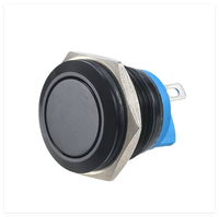 Interrupteur à bouton poussoir intelligent Chinakel 16 mm en laiton noir/acier inoxydable IP65 pour hotte aspirante KEL-16A CQC CE RoHS