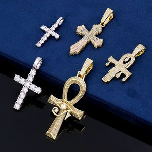 Customized 925 Sterling Silver Cross <b>Pendant</b> Hip Hop Style Ice Out <b>Moissanite</b> Chain Party Fine <b>Pendants</b> <b>Charms</b> for Rappers - Product Image 2