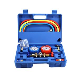 Kit de herramientas de carga de refrigerante para aire acondicionado con manómetro doble R134a para reparación de aire acondicionado de automóviles - Product Image 4