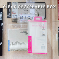 Boîte pliante en PVC recyclable personnalisée avec fenêtre, étui transparent pour téléphone portable avec impression en relief