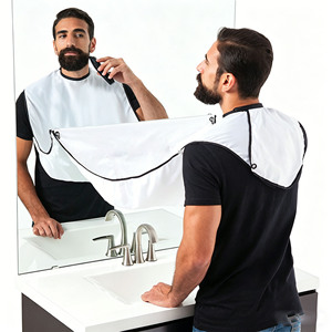 Cape de rasage imperméable et antistatique sans manches, bavette de rasage recyclable avec ventouses puissantes pour salle de bain - Product Image 2
